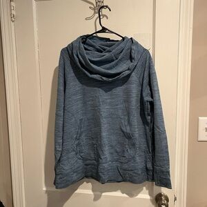 L.L. Bean Blue Cowl Neck Sweater with Thumb Holes